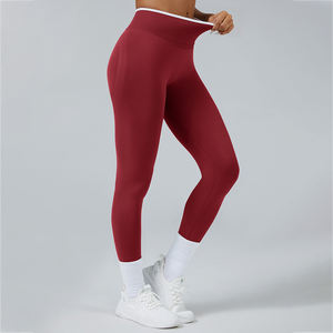 Fashion Seamless High Waist Contrast Breathable Running Workout Gym Fitness Sports Scrunch Yoga <b>Leggings</b> <b>for</b> <b>Women</b> - Product Image 2