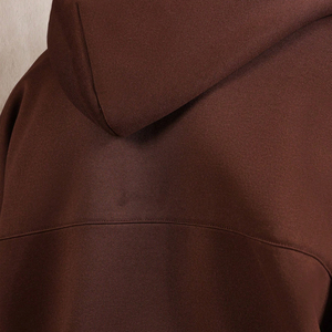Sweat-shirt à capuche mi-zippé surdimensionné, avec poche centrale, décontracté pour l'hiver et l'automne, streetwear, marron, coupe ample, vêtements de détente - Product Image 5