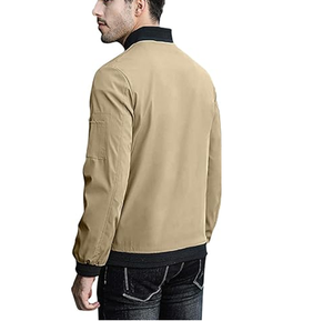 <b>Men's</b> Slim Fit Lightweight Softshell Flight Bomber Jacket <b>Coat</b> - Product Image 5