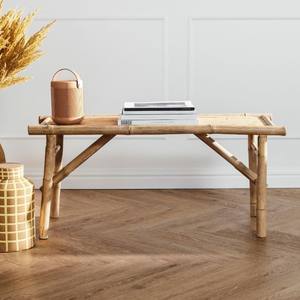 Bancs de jardin patio deux places minimalistes prix le moins cher banc extérieur en bambou pliant - Product Image 1