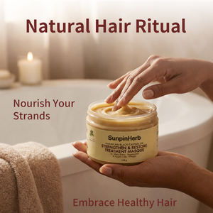 Traitement fortifiant et réparateur pour cheveux à l'huile de ricin noire jamaïcaine et au beurre de karité pour cheveux secs, abîmés, bouclés et coiffés à la chaleur - Product Image 6