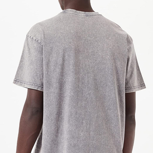 Camiseta de algodón personalizada 240 GSM 100% para hombre, ropa de calle lavada con ácido de gran tamaño, cuello redondo, camiseta transpirable, talla 6XL, Camisa lisa - Product Image 6