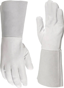 Fabricants en gros Personnalisé Doux Hommes Blanc Peau de Vache Chèvre Peau Cuir Travail Arc Argon Sécurité Soudage Tig Gant à main - Product Image 3