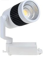 Track Light LED 30 Watt Corps blanc en aluminium avec traitement de surface usiné CNC pour vêtements résidentiels Spot rond Track Light