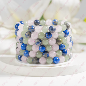 Natural Quality Smooth Glossy Strengthen Friendship 8mm <b>Crystal</b> Gemstone <b>Beaded</b> Meditation Bracelet for Best Friends Jewelry - Product Image 1