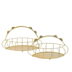 Panier à pain en métal poli or fabriqué à la main accessoire de cuisine de Style classique de luxe pour le rangement panier à pain décoratif - Product Image 1