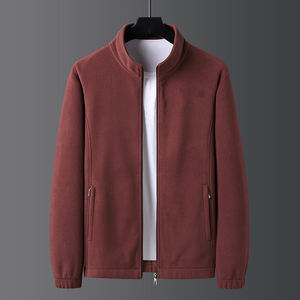 Polaire d'agneau col montant personnes âgées chaudes mode décontractée vestes pour hommes - Product Image 1