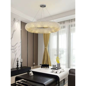 Style nordique Dimmable Anneau Lustre Or <span class=keywords><strong>Chrome</strong></span> Acrylique Plafond Éclairage <span class=keywords><strong>Suspension</strong></span> Suspendue pour Salon Hôtels - Product Image 4