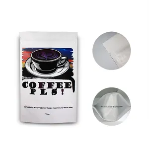 Kemasan Logo kustom mudah terurai dengan dasi timah ritsleting untuk kantong berdiri teh makanan kopi 8oz 250G