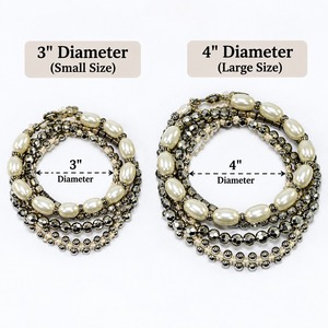 Women's <b>Silver</b> Plated Imitation Pearl <b>Beaded</b> <b>Bracelet</b> Set Classic Multi Strand Stacking Bangles Party Jewelry - Product Image 3