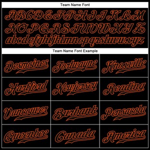 Camiseta de béisbol auténtica negra anaranjada personalizada - Product Image 5