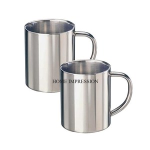 Stainless Steel <b>Double</b> <b>Wall</b> <b>Mug</b> Metal Cup Custom Stainless Steel Silver Cup Coffee Hot Selling Mirror Polished Round Shape <b>Mug</b> - Product Image 1