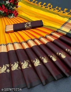 Latest Fashionable <strong>South</strong> Indian <strong>Pure</strong> Cotton <strong>Silk</strong> Woven <strong>Saree</strong> for Wedding &amp; Casual Wear Sari for Ladies Wholesale Exporter <strong>India</strong>