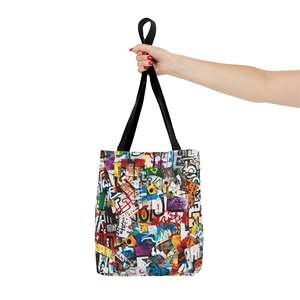Borsa Tote Grande Capacità in Pelle PU e Tela di Cotone con Fodera in PVC, Stile Graffiti Love, Versatile per Estate Autunno Inverno - Product Image 4
