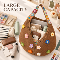 Sacs fourre-tout en tricot robustes, design personnalisé avec doubles poignées, commandes en gros bienvenues, stock disponible, expédition rapide