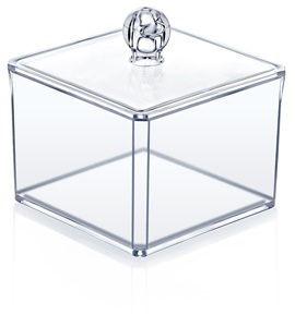 Organizador de bolas de algodón cuadrado de acrílico transparente con tapa, organizador de tocador de almacenamiento de maquillaje de plástico para Baño, Dormitorio, suministro de fábrica - Product Image 1