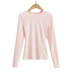 T-Shirt femme 100% coton personnalisable haut d'été surdimensionné avec coupe ample Style décontracté manches longues pour le printemps et l'automne - Product Image 2