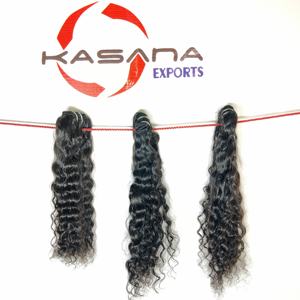 Fabrique des faisceaux 100% cheveux bruts vierges naturels indiens non transformés femmes noires machine double trame Extensions de cheveux humains - Product Image 4