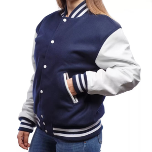Chaqueta Universitaria de Cuero con Mangas de Cuero, Diseño Moderno, Venta al por Mayor en Línea 2026, Ropa Personalizada, Estilo Urbano, para Hombre - Product Image 3