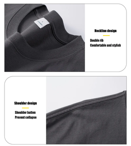 T-shirts pour hommes en coton 100% de 180 grammes, poids lourd, logo personnalisé, coupe ample, épaules tombantes, coupe courte, écologiques, respirants, de haute qualité - Product Image 4