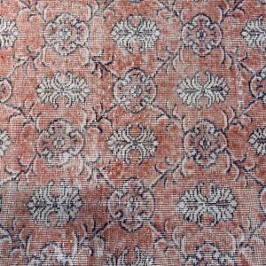 Turkish Vintage <b>Runner</b> Rug 0.6x10.7 ft, <b>Red</b> Blue Plants & trees Wool Rug - Product Image 3