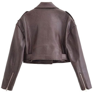 แจ็กเก็ตมอเตอร์ไซด์ของผู้ชายสีน้ำตาลแบบคลาสสิกเสื้อกันลมระบายอากาศได้ดีชุดลำลองสำหรับฤดูหนาว - Product Image 2