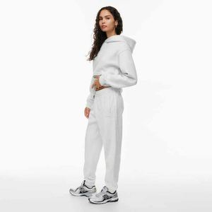 Chándal holgado de Color sólido de alta calidad para mujer, sudaderas con capucha de gran tamaño, pantalones de chándal, conjuntos informales transpirables en blanco de talla grande para mujer - Product Image 1
