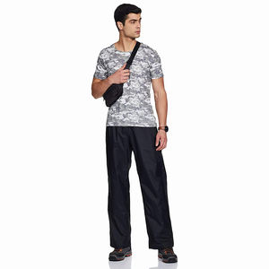 Pantalon de pluie élastique pour homme, couleur noire, coupe-vent, avec Logo et Design personnalisés - Product Image 4