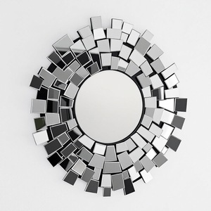 Espejo de pared redondo sin marco moderno, elegante acento decorativo 3D para sala de estar, dormitorio, decoración de interiores de oficina - Product Image 6
