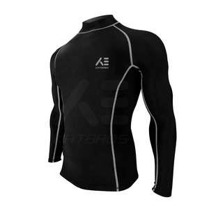 Camiseta de Compresión KATBROS para Hombre, Manga Larga, Negra, Secado Rápido, Spandex y Poliéster, Logotipo Frontal Estampado, Corte Adulto - Product Image 3