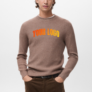 Suéteres Personalizados para Hombre 2026 con Patrón de Jacquard, Corte Holgado, Cuello Redondo, Jersey de Color Sólido - Product Image 1