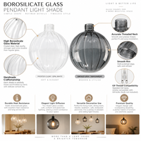 Globe en verre borosilicate écologique personnalisé pendentif lumières à la main givré fil G9 clair pour l'éclairage mural intérieur industriel