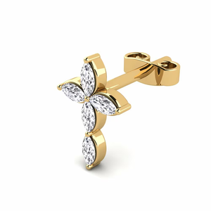 Boucles d'oreilles Moissanite rondes en or 10 carats brillant pour hommes Un choix classique pour ceux qui préfèrent un look intelligent et minimal - Product Image 2