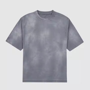 Camisetas Formales de Punto Vintage con Lavado Ácido, Mezcla de Poliéster/Algodón, para Hombre, Tallas Grandes, Logotipo Personalizado, Alta Calidad, Venta al Por Mayor - Product Image 1