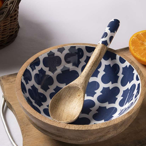 Tazón de madera con estampado esmaltado con pegatina personalizada, superventas, para ensalada de verduras, arroz, servicio de comida de madera, ensaladera segura con logotipo - Product Image 4