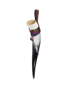 Cuerno de buey Real pulido de la mejor calidad, cuerno vikingo para beber con Funda de cuero, tapa a prueba de fugas, taza de café con aislamiento al vacío - Product Image 1