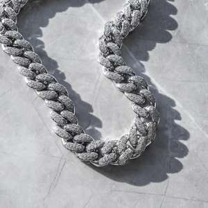 ห่วงโซ่เพชรโมอิส925สเตอร์ลิงทรงกลมตัดเครื่องประดับสำหรับตัวงานแต่งงานทุกเพศพร้อมการชุบเงินสำหรับเขาและเธอตามสั่ง - Product Image 5