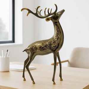 Reno de latón adorable hecho a mano diseño personalizado para Navidad artesanía decorativa al por mayor en la India con calidad de exportación - Product Image 3