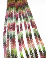 Perles Rondelles de Tourmaline Arc-en-ciel Naturelle Multicolore 5-5,5 mm, Fil de 13 pouces, Haute Qualité, DIY, Diamètre du trou 0,40-0,45 mm