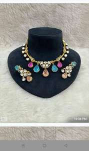 Premium Quality Minimal Wear <b>Necklace</b> <b>Set</b> Perfect For Engagement, Party Wear, <b>Wedding</b> Functions Luxury Finish Beautiful Colors - Product Image 4