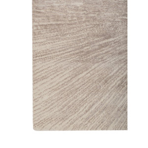 Tapis Uvenuti noué à la main en laine et soie de bambou, motif abstrait rectangulaire ivoire pour la maison, la chambre, le couloir, en viscose, modèle 5005 - Product Image 4