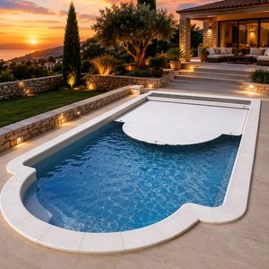 Automatic PC <b>Pool</b> Cover Retractable Safety System Custom Size UV Resistant Polycarbonate Solution for Villa Hotel <b>Pools</b> - Product Image 3