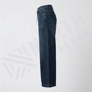 Pantalones Vaqueros de Moda Urbana de Alta Calidad, Corte Holgado, Tiro Medio, Pierna Ancha Recta, Al Por Mayor, Denim Premium, Pantalones de Mujer a la Moda - Product Image 3