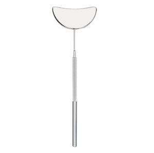 Espejo de pestañas con mango de acero inoxidable de mano ajustable con luz para técnicos de extensión de pestañas de salón diseño de gran angular - Product Image 1