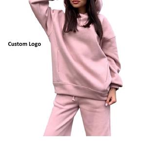 Supper Quality <b>Sweatshirts</b> Women Custom Hoodie Set <b>Long</b> Sleeve Crewneck <b>Sweatshirt</b> Cotton Hoodie Set From BD - Product Image 2