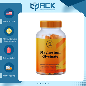 Cápsulas de glicinato de magnesio de suplemento dietético OEM, logotipo personalizado de excelente calidad, fabricado en EE. UU. para adultos, compradores a granel - Product Image 2