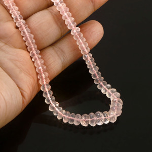 Perles facettées rondes en quartz rose naturel 4-9 mm, perles en pierre précieuse quartz rose, brin de 16 pouces, fournitures pour la fabrication de bijoux, vente en gros - Product Image 3