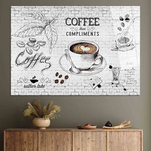 <b>Printed</b> Canvas: Elegant Coffee Lover Gift for Home Decor,TEMPERED GLASS <b>ART</b> - Product Image 1