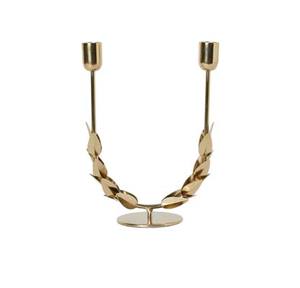 Bougeoir en métal doré avec base en marbre Centres de table de mariage Base en bois Candélabre Décor Pot à bougie unique - Product Image 3