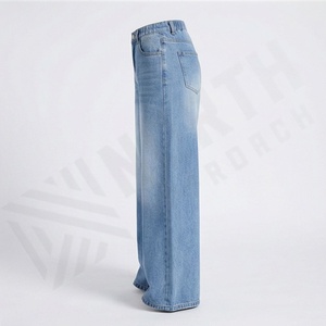 Jeans de Mezclilla para Mujer, Estilo Gótico Casual, Verano, Sólidos, Transpirables, Corte Recto, Ajuste Regular, Cintura Alta, Lavado Claro, Tejido Premium - Product Image 3